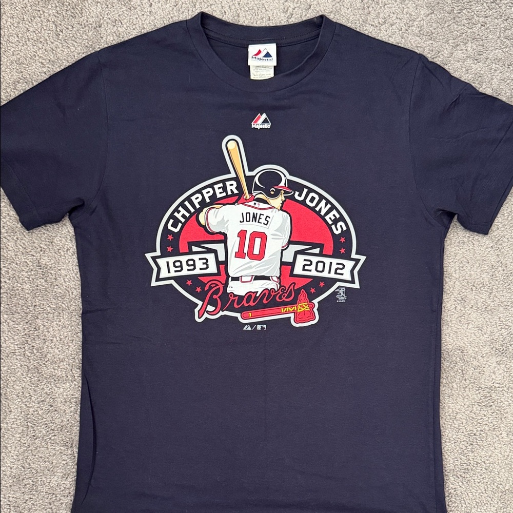 Braves Majestic Chipper Jones Final Season Shirt - Size M Unworn Very Rare New